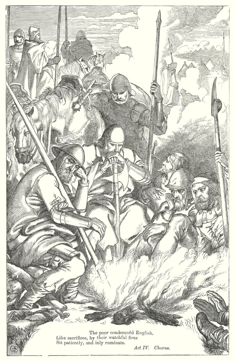 Kung Henrik V (gravyr) av Henry Courtney (after) Selous