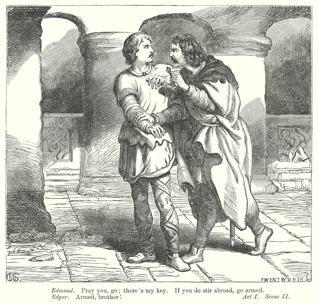 Kung Lear (gravyr) av Henry Courtney (after) Selous