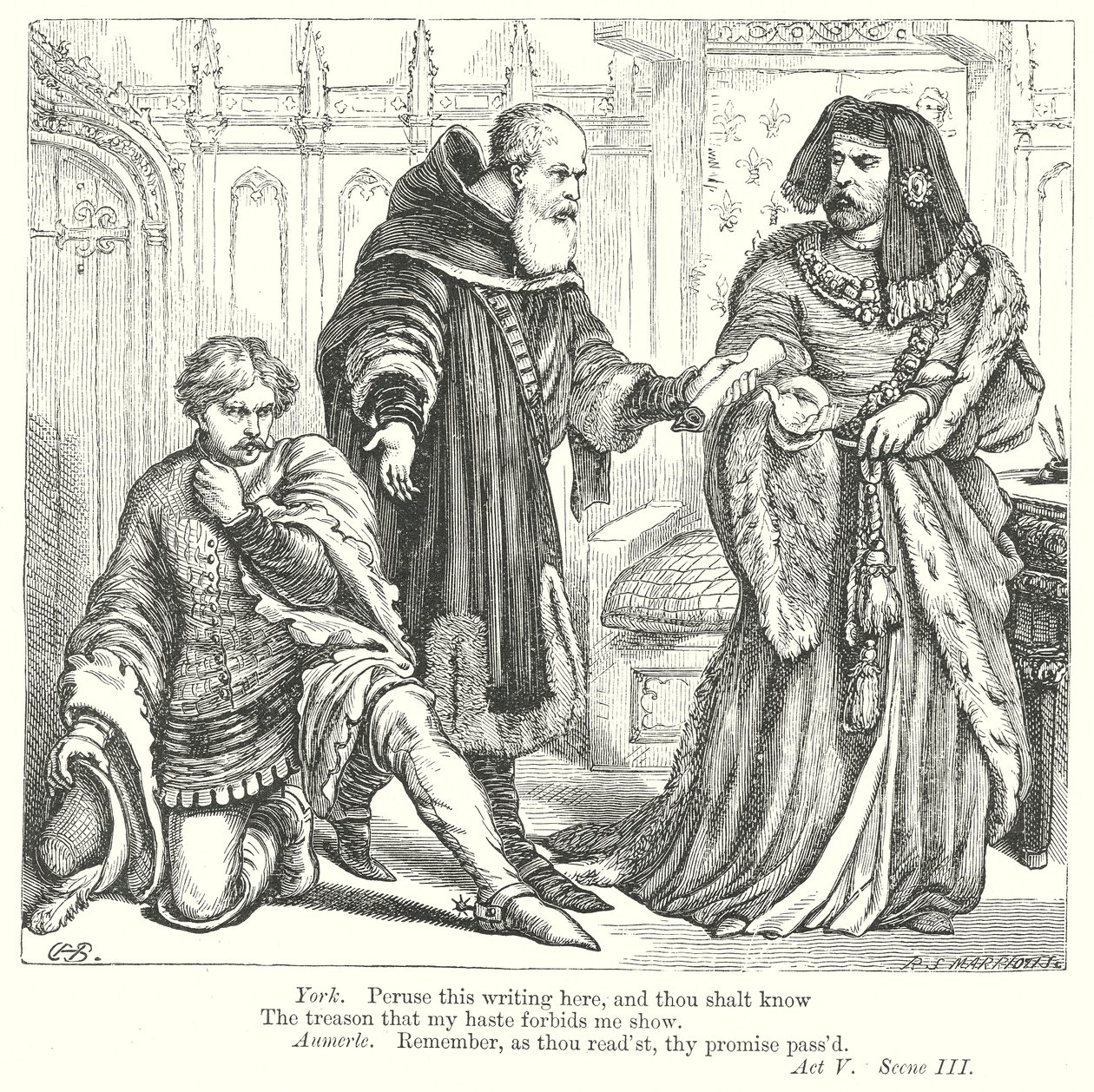 Kung Rikard II (gravyr) av Henry Courtney (after) Selous