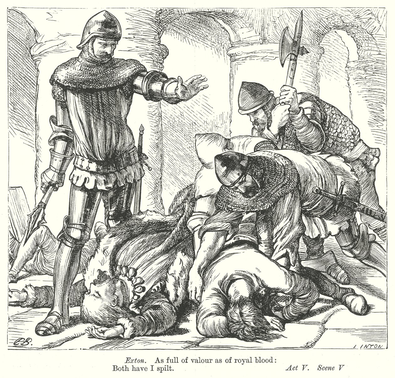 Kung Rikard II (gravyr) av Henry Courtney (after) Selous