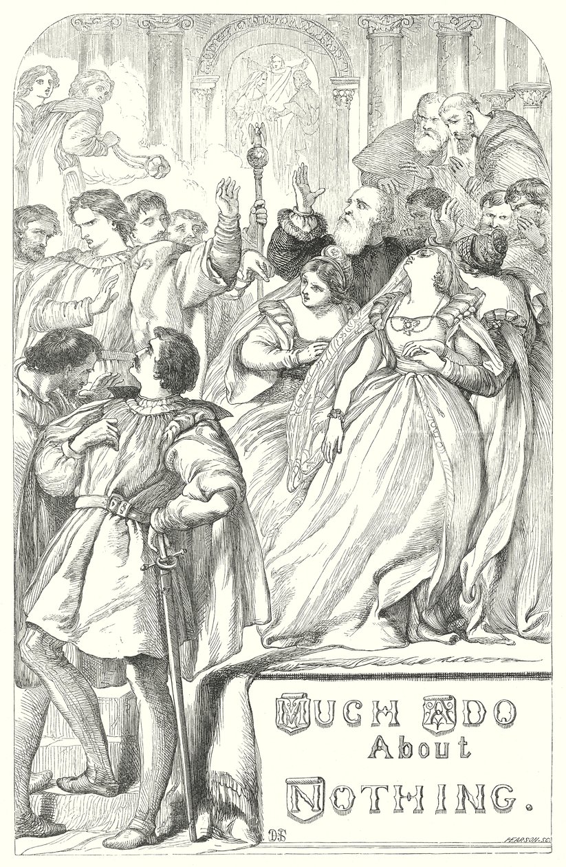 Mycket väsen för ingenting (gravyr) av Henry Courtney (after) Selous