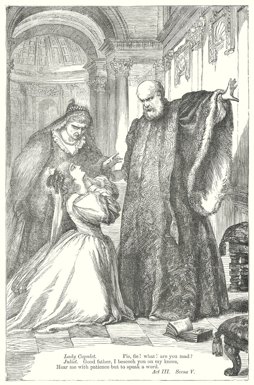 Romeo och Julia (gravyr) av Henry Courtney (after) Selous