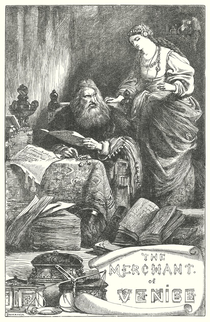 Köpmannen i Venedig (gravyr) av Henry Courtney (after) Selous