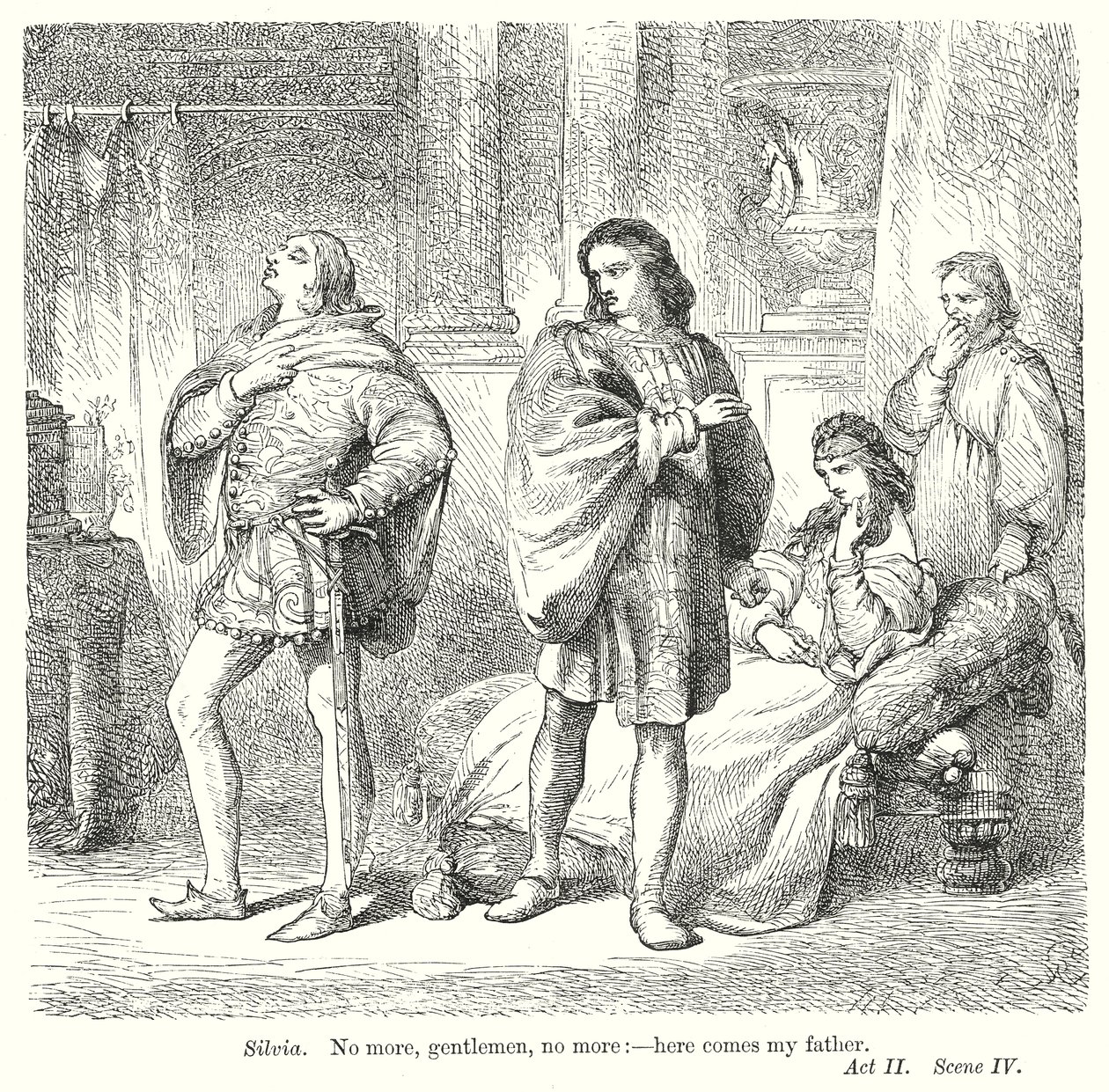 De två herrarna i Verona (gravyr) av Henry Courtney (after) Selous