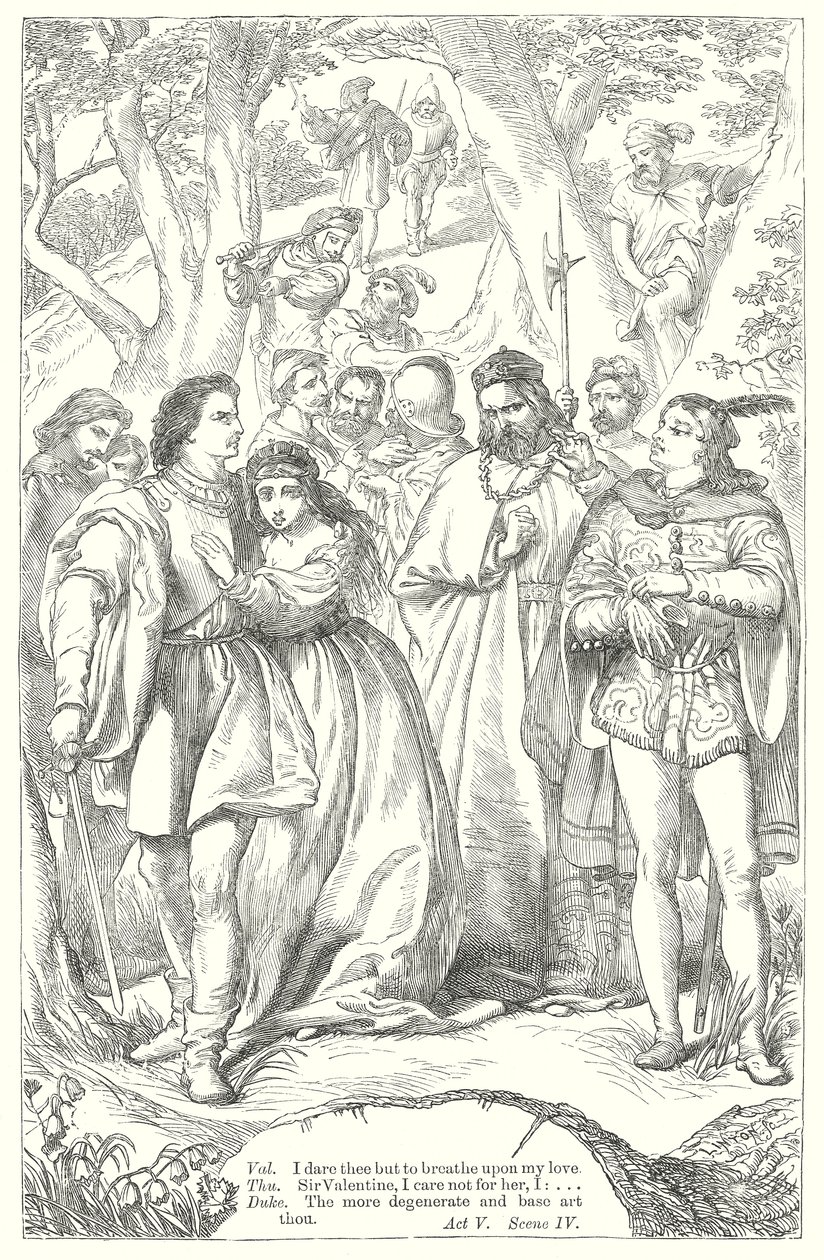 De två herrarna i Verona (gravyr) av Henry Courtney (after) Selous