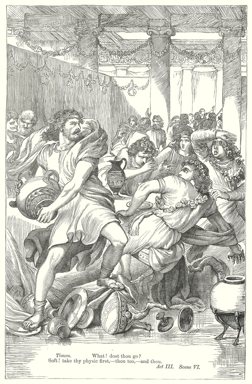 Timon från Aten (gravyr) av Henry Courtney (after) Selous