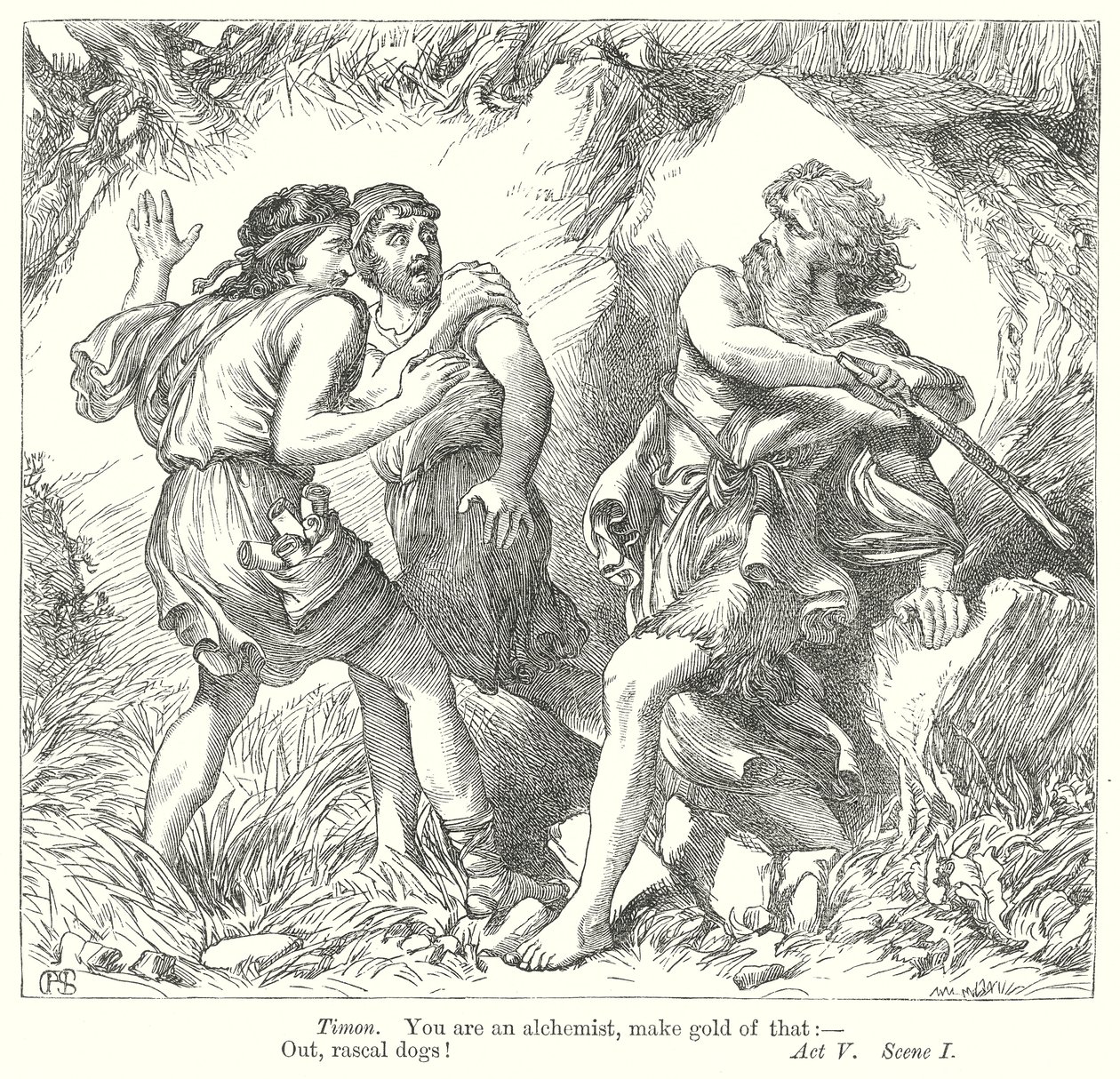 Timon från Aten (gravyr) av Henry Courtney (after) Selous