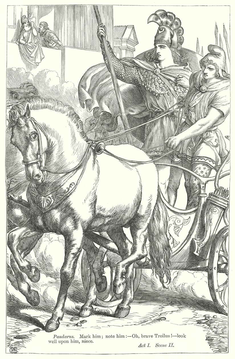 Troilus och Cressida (gravyr) av Henry Courtney (after) Selous
