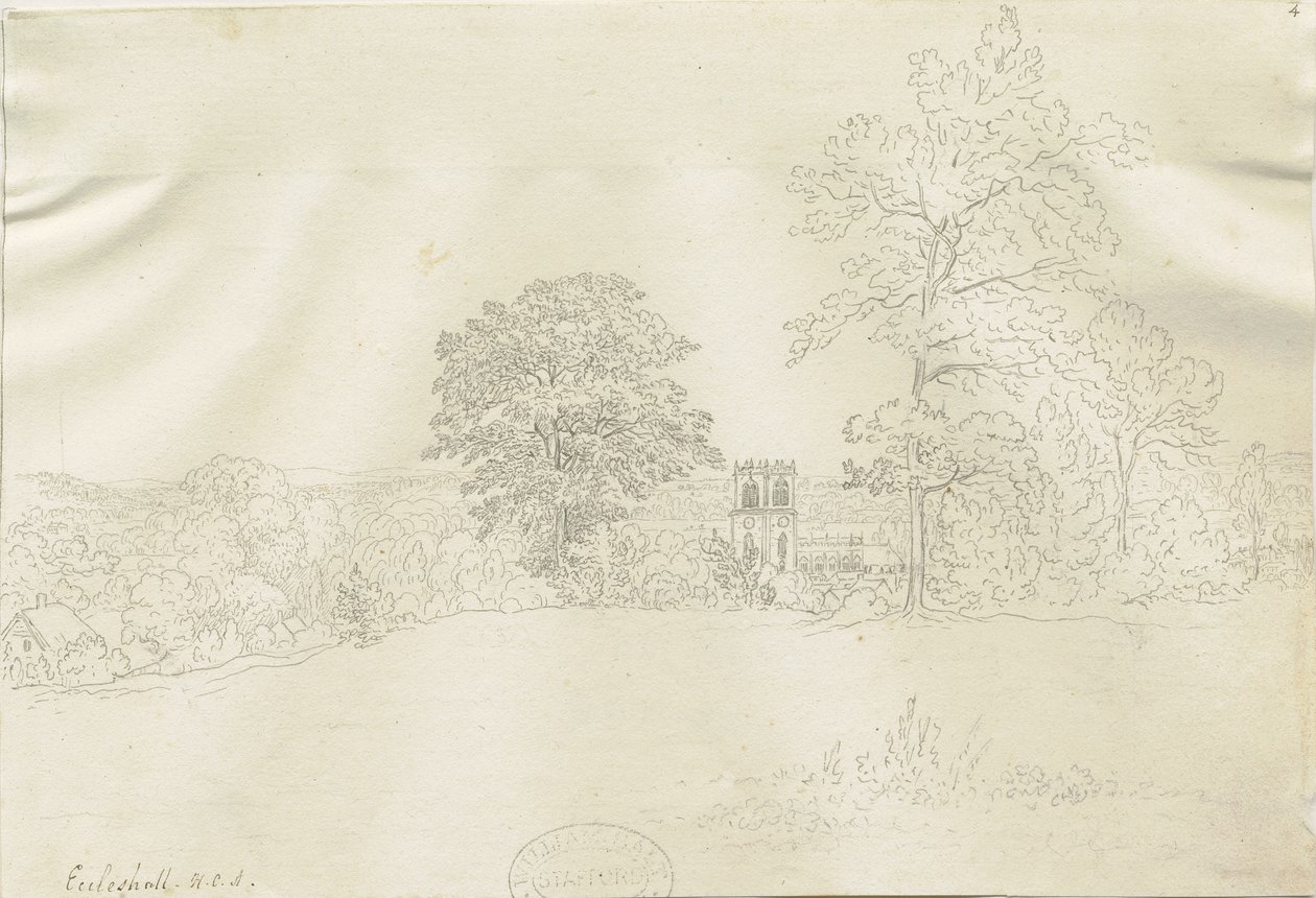 Eccleshall Village: pennteckning, nd [1788-1855] (teckning) av Henry Curzon Allport
