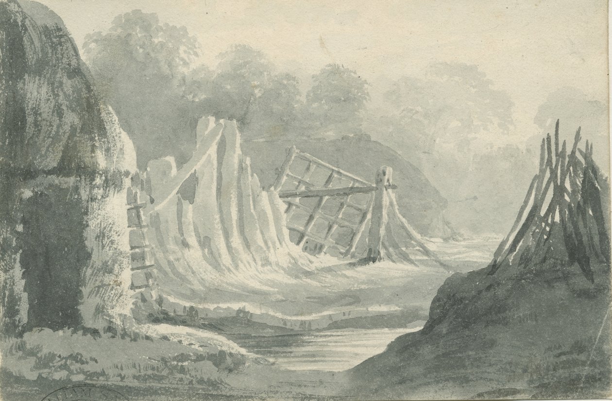 Lichfield - Edial: sepia tvättteckning, nd [1788-1855] (ritning) av Henry Curzon Allport