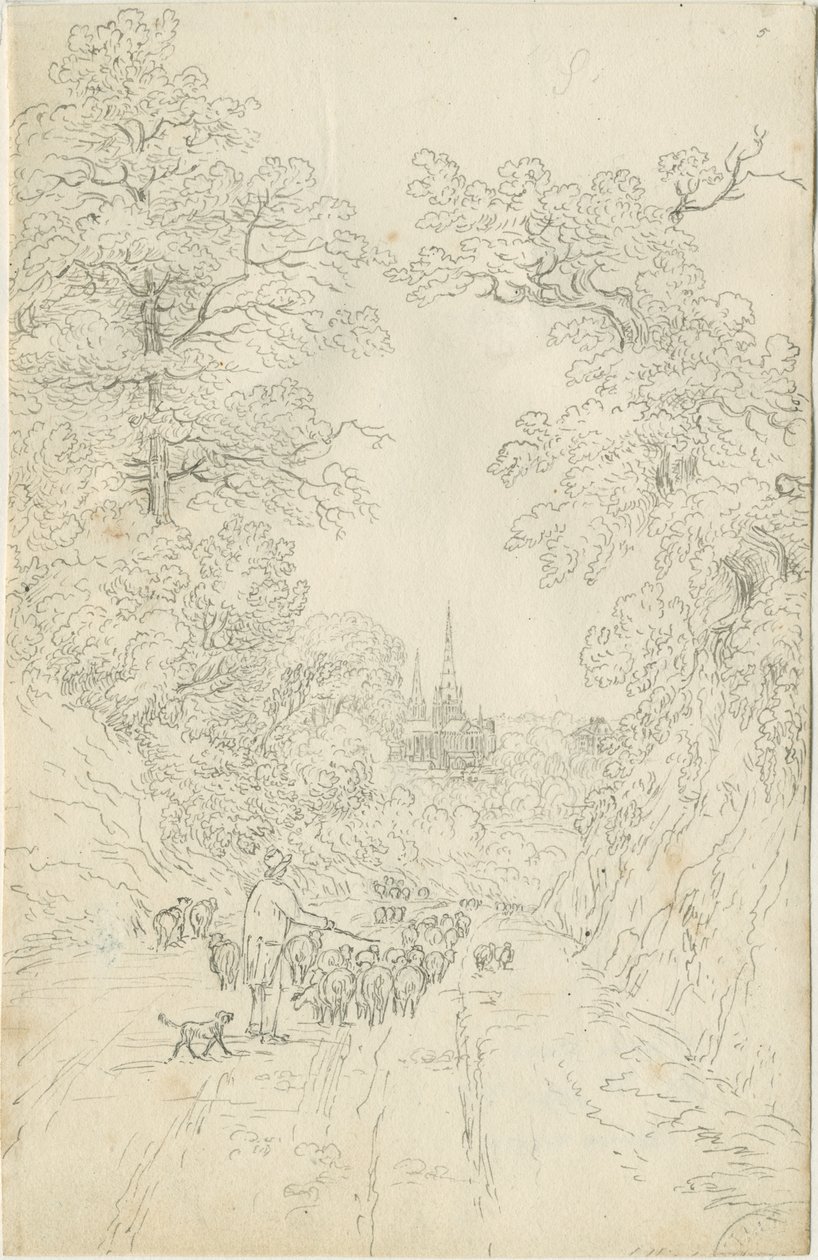 Lichfield Cathedral - South East View av Henry Curzon Allport