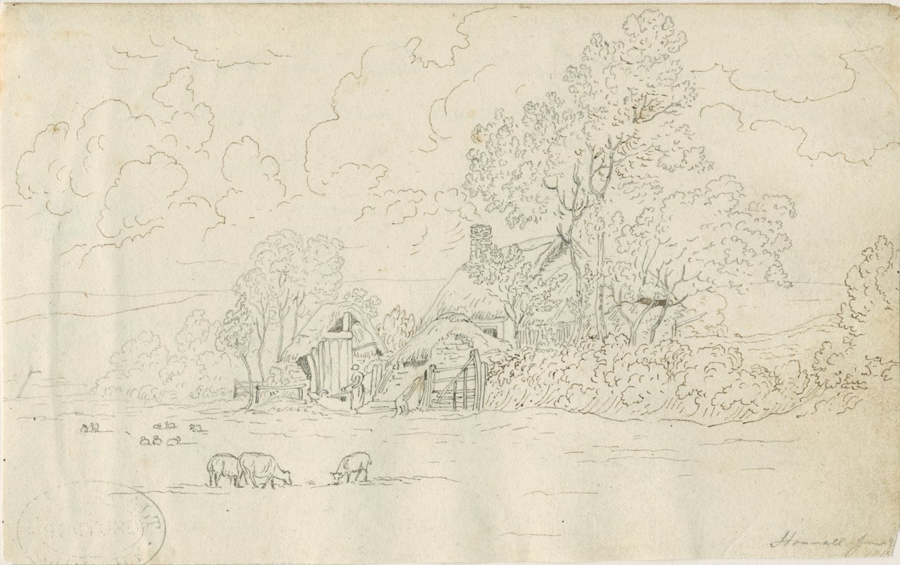 Stonnall kyrka: pennteckning, 20 juni 1813 av Henry Curzon Allport