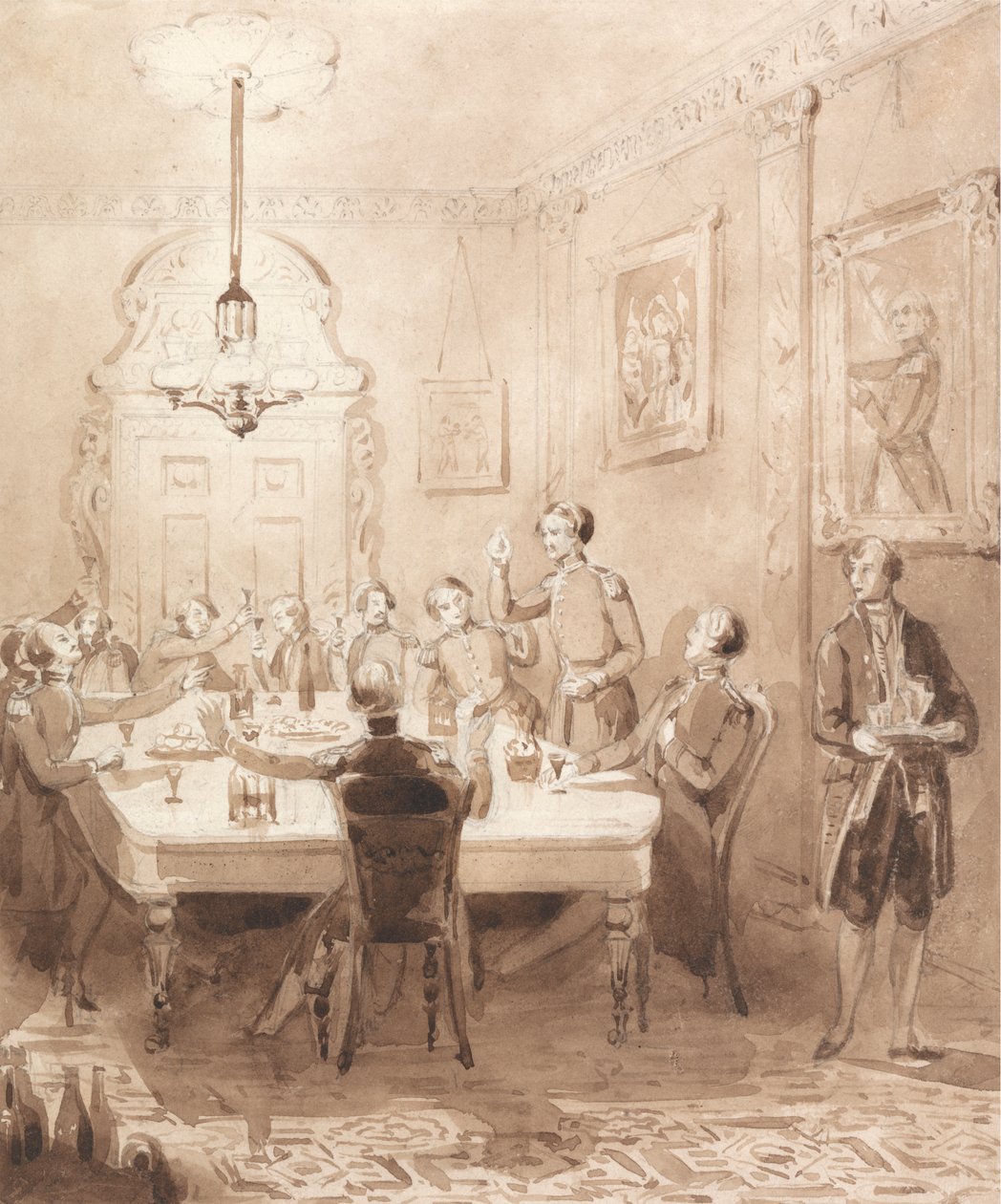 The Life of a Nobleman: Scene the Seventh - The Mess Room av Henry Dawe