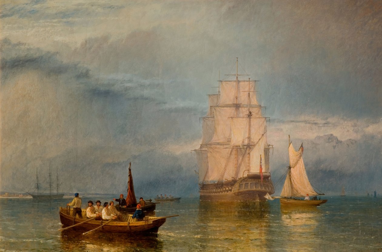 I hamn - ett lugn, 1856. av Henry Dawson