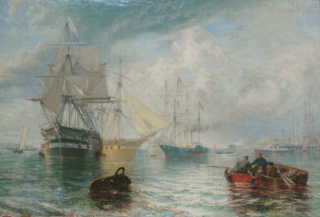 The Lords of the Amiralty besöker Sheerness, 1866 av Henry Dawson