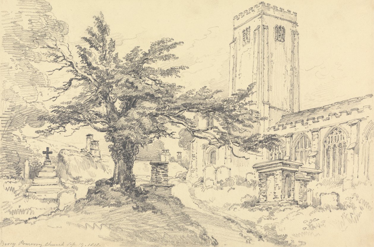 Berry Pomeroy kyrka av Henry Edridge