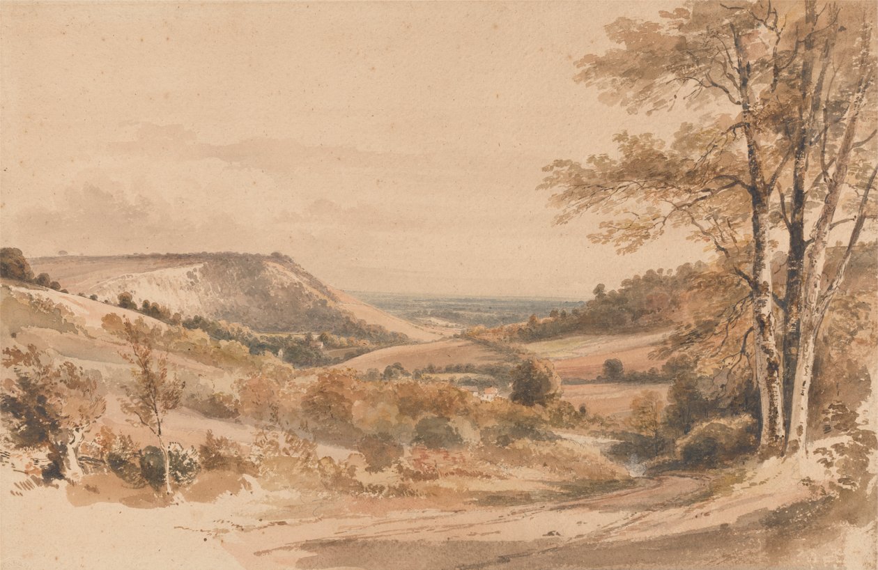 Boxhill från Westhumble Lane av Henry Edridge