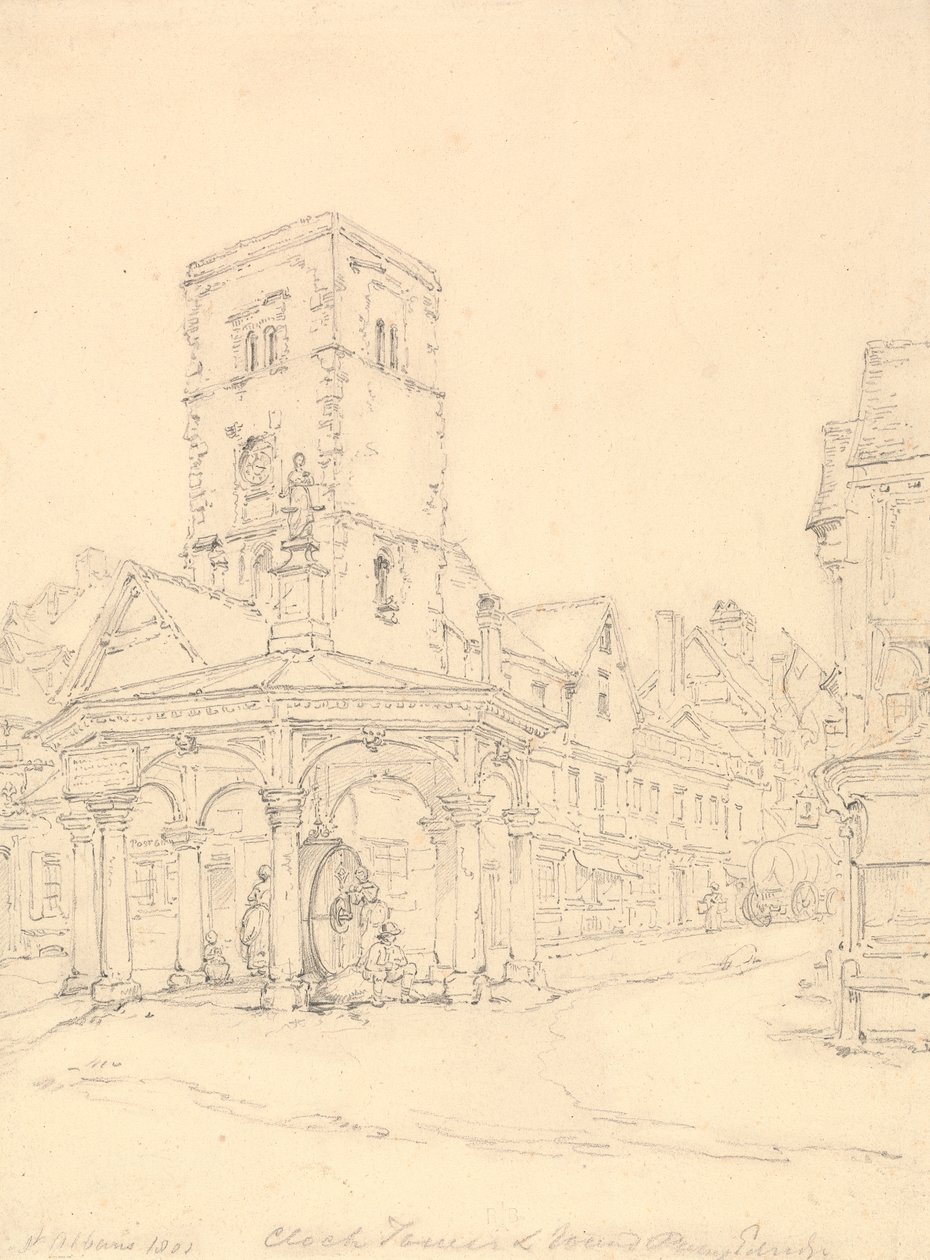 Klocktorn, St. Albans kloster av Henry Edridge