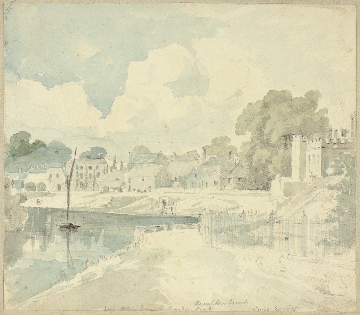 Hampton Court View från Garden Seat av Henry Edridge