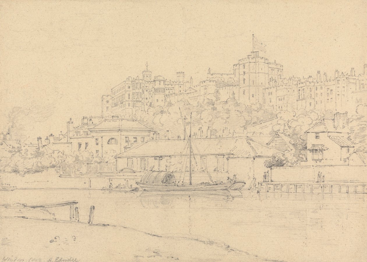Windsor Castle från Brocas av Henry Edridge