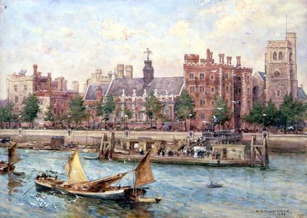 Lambeth Palace från bron av Henry Edward Tidmarsh