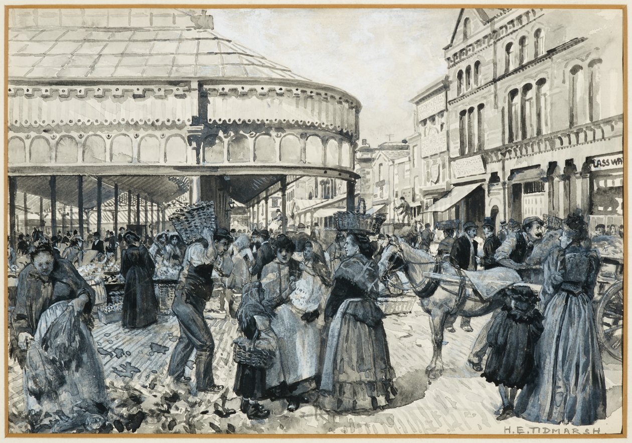 Smithfield Market från Oak Street av Henry Edward Tidmarsh