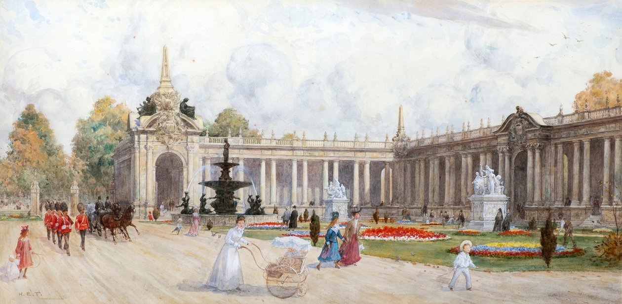 Den offentliga trädgården (akvarell) av Henry Edward Tidmarsh