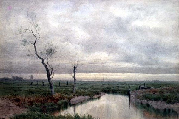 Kustens träskmarker (akvarell) av Henry Farrer