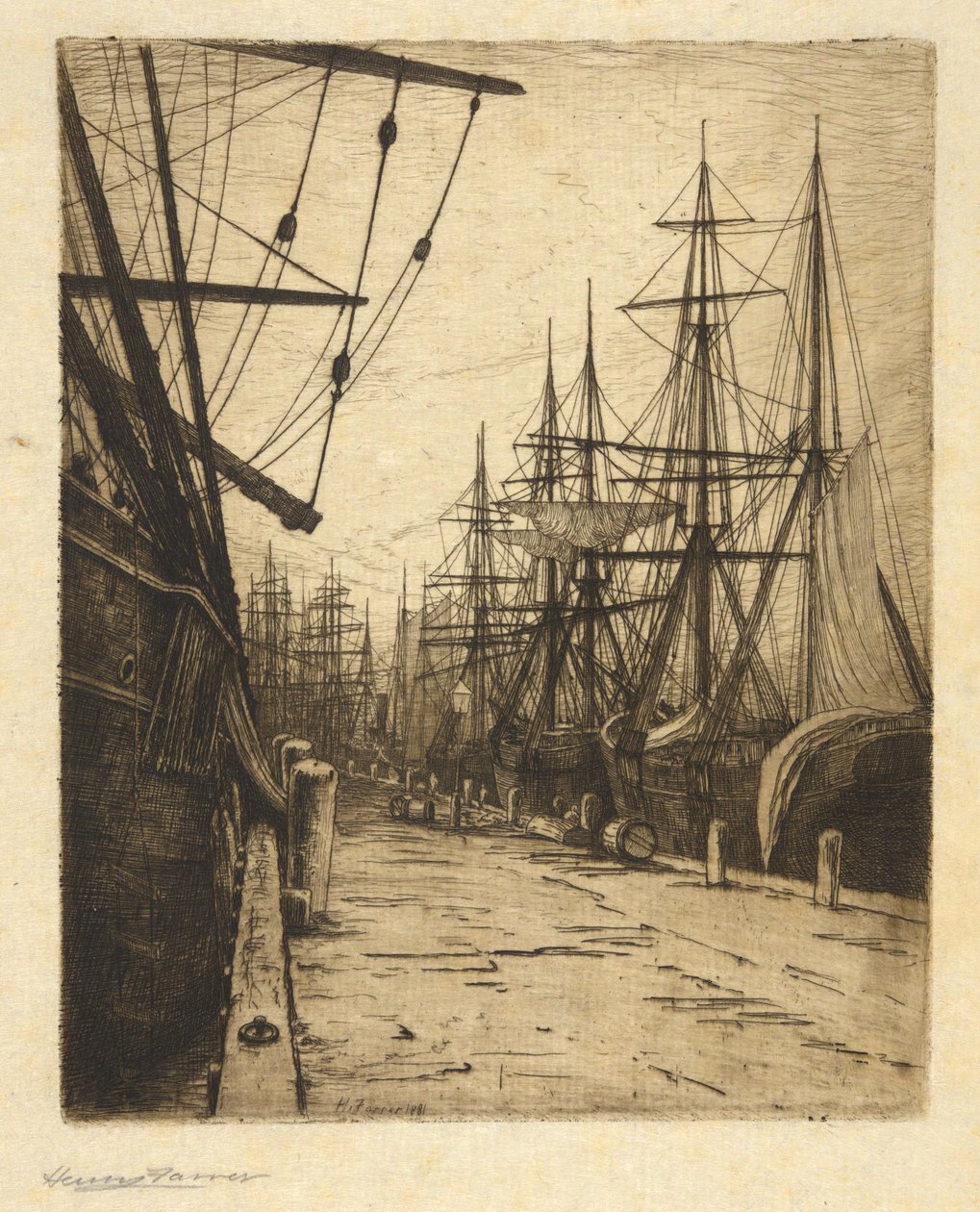 Kväll i Atlantdockorna av Henry Farrer