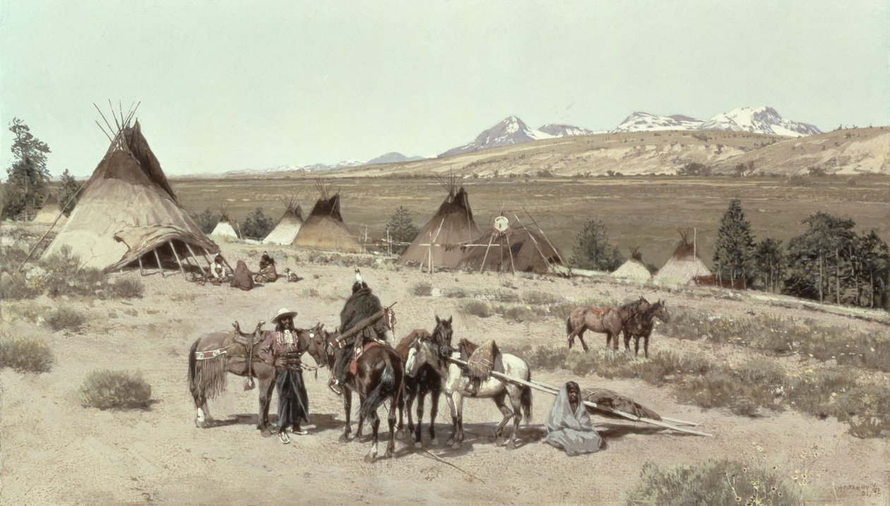 Indiskt läger, 1892 av Henry Francois Farny
