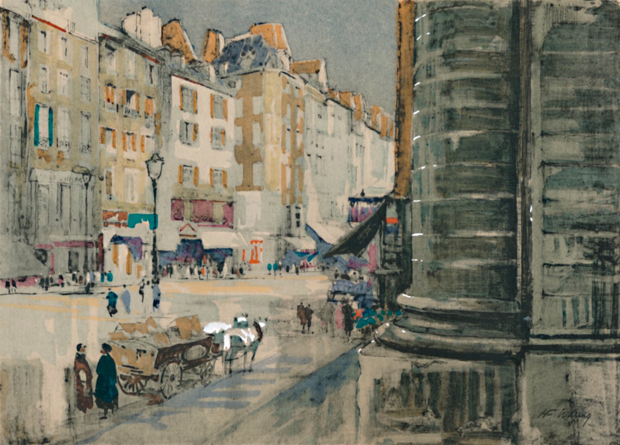 Revolutionens egen gata i Saint-Antoine, c1927, 1927 av Henry Franks Waring