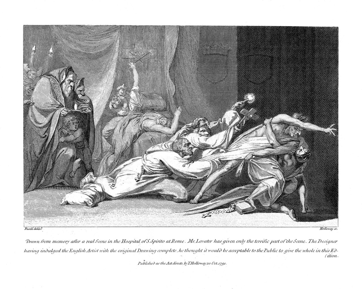 Försök att exorciera onda andar som besitter en patient på San Spirito Hospital, Rom, 1792 av Johann Heinrich Füssli