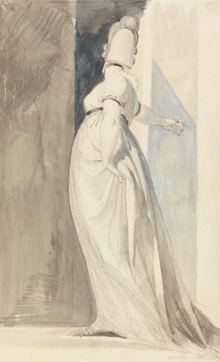 Bakifrån av en stående hona, kallad fru Fuseli av Johann Heinrich Füssli