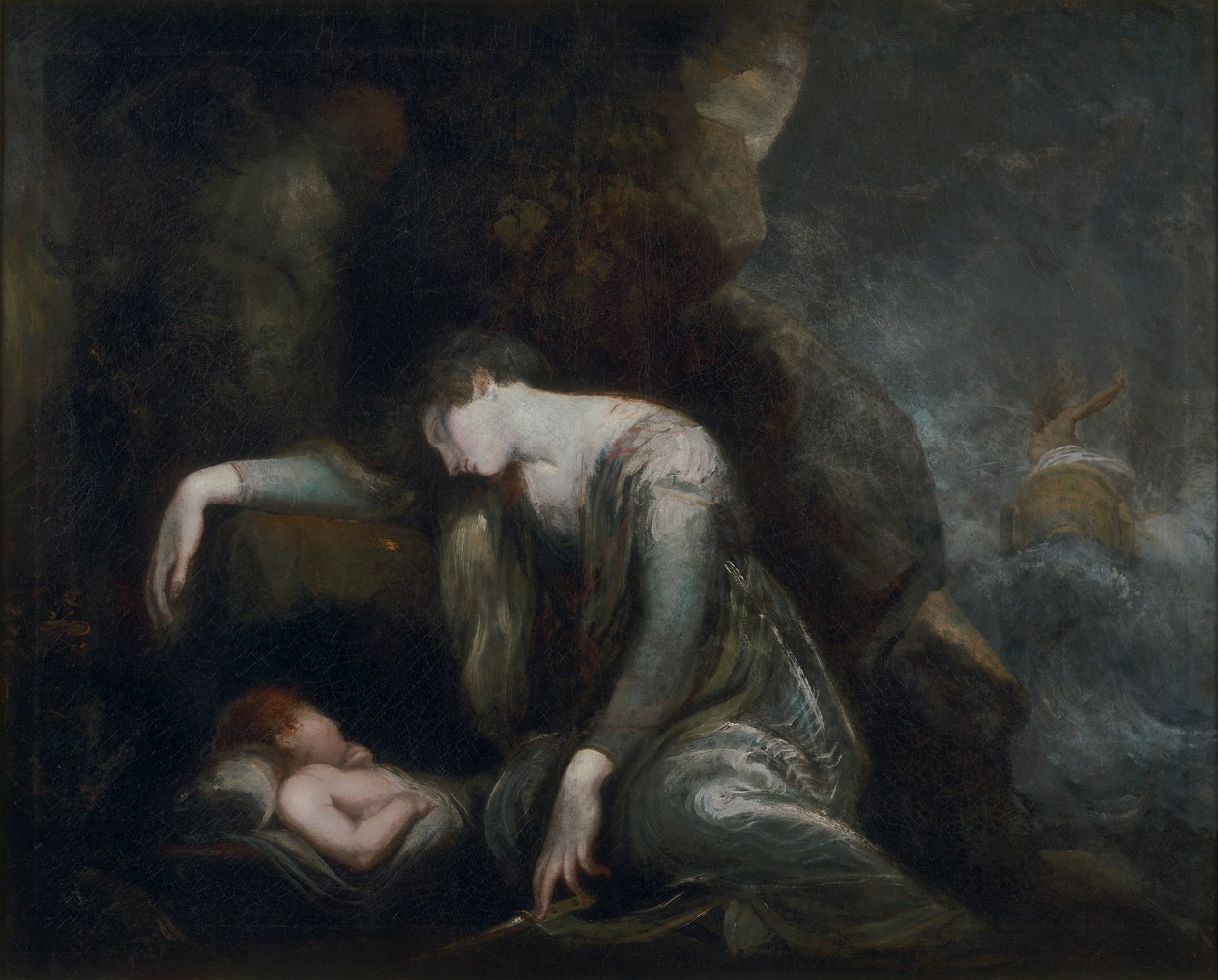 Dana? och Perseus på Seriphos(?) av Johann Heinrich Füssli