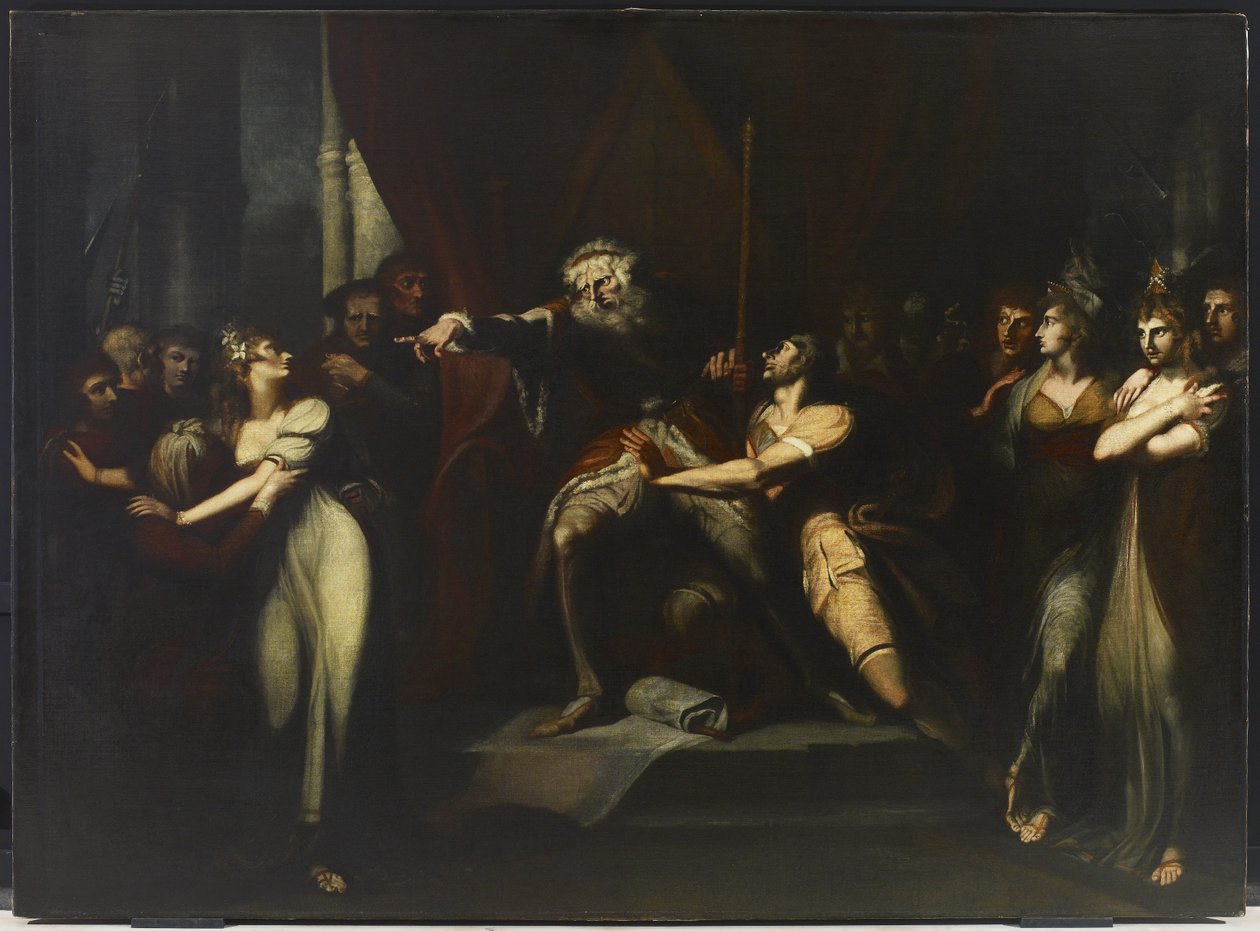 Lear förvisar Cordelia, ca 1784-90 av Johann Heinrich Füssli