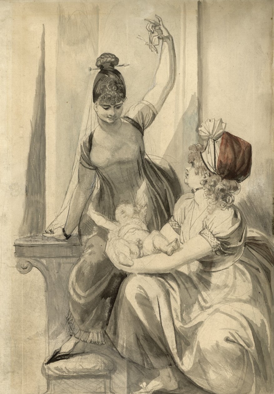 Modern och hennes familj på landet, 1806-1807 av Johann Heinrich Füssli