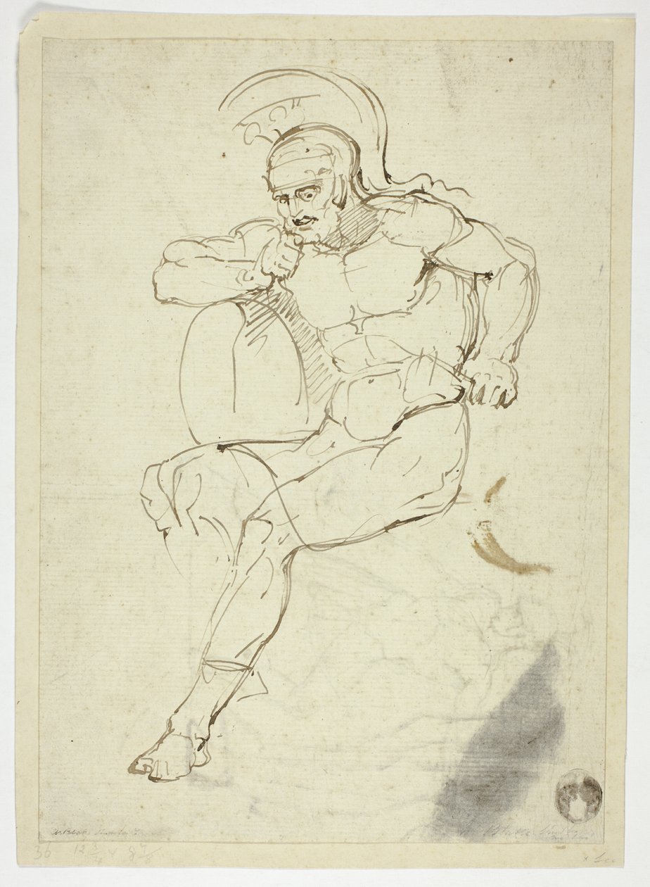 Sittande krigare (recto); Gående krigare (verso) av Henry Fuseli
