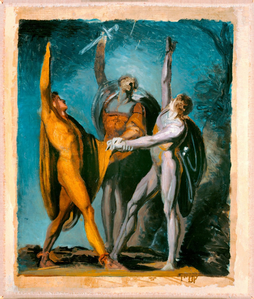 Skiss för "Ed på Rütli," kvinnlig figur (verso) av Johann Heinrich Füssli