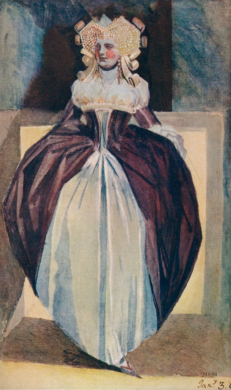 Skiss av en dam, c1700-talet av Johann Heinrich Füssli