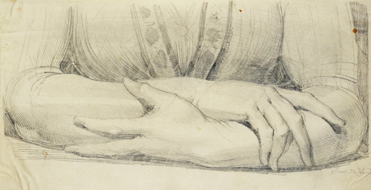 Studie av en kvinnas handskar, 1798 av Johann Heinrich Füssli
