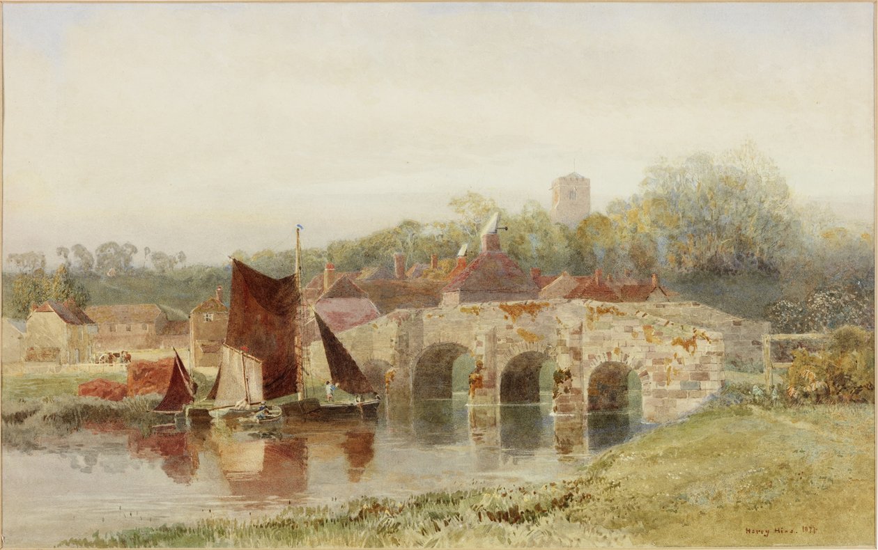 By med bro (akvarell på papper) av Henry George Hine