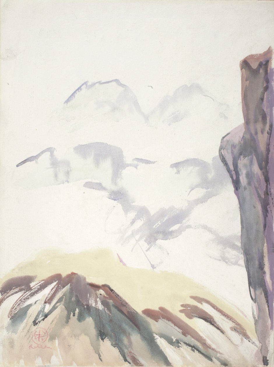 Mountain Study (akvarell på papper) av Henry George Keller