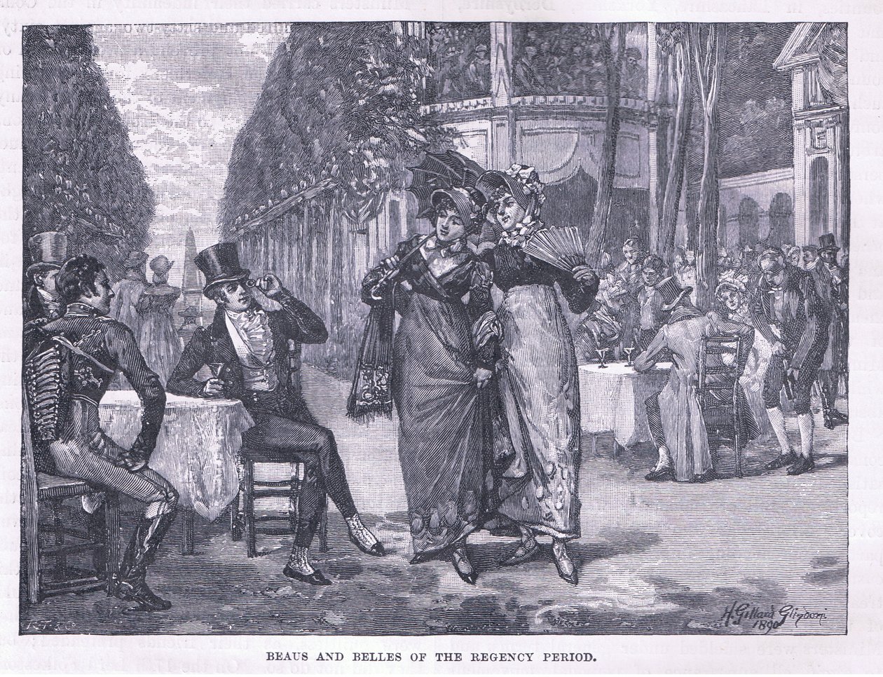 Beaus och belles från Regencyperioden cirka 1818 av Henry Gillard Glindoni