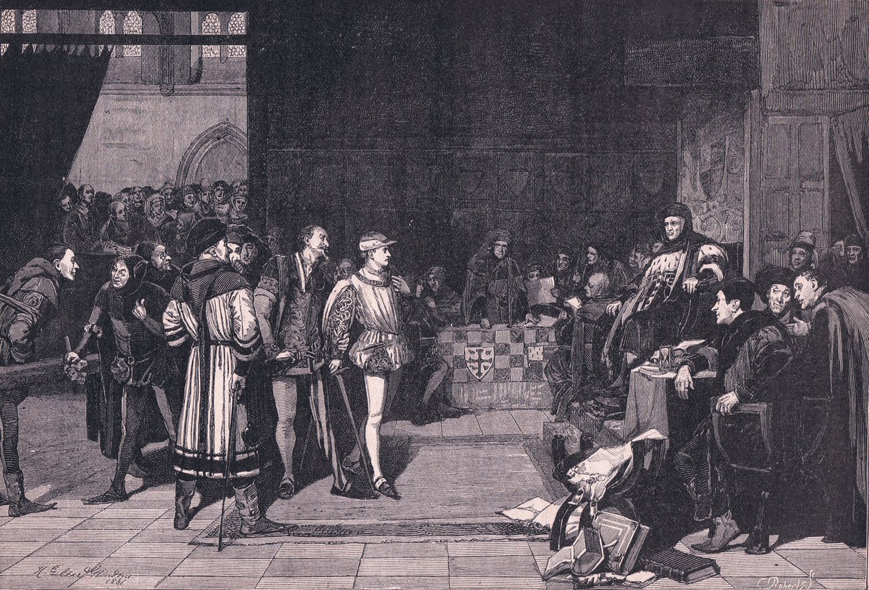 Henry, Prince of Wales inför domare Gascoigne av Henry Gillard Glindoni
