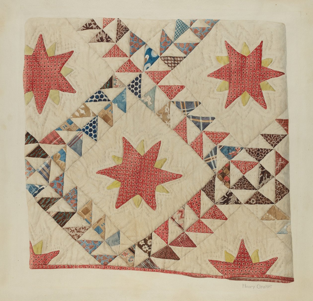 Quilt (stjärna och triangel) av Henry Granet