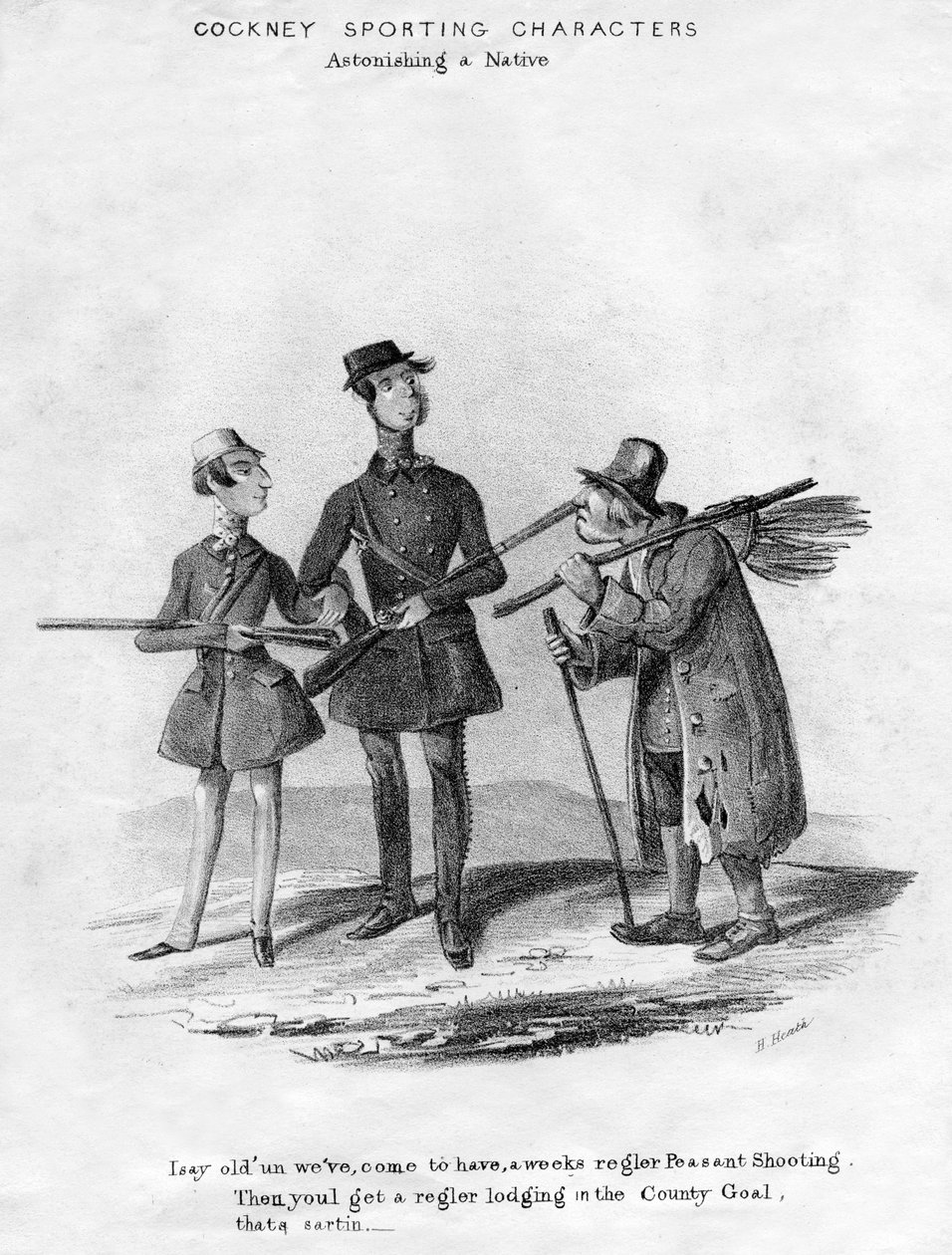Cockney sportkaraktärer. Astonishing a Native, 1800-talet. av Henry Heath