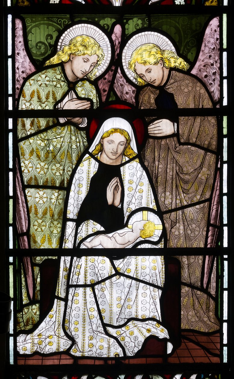 Änglar som beundrar Maria och Jesusbarnet, ca 1872 av Henry Holiday