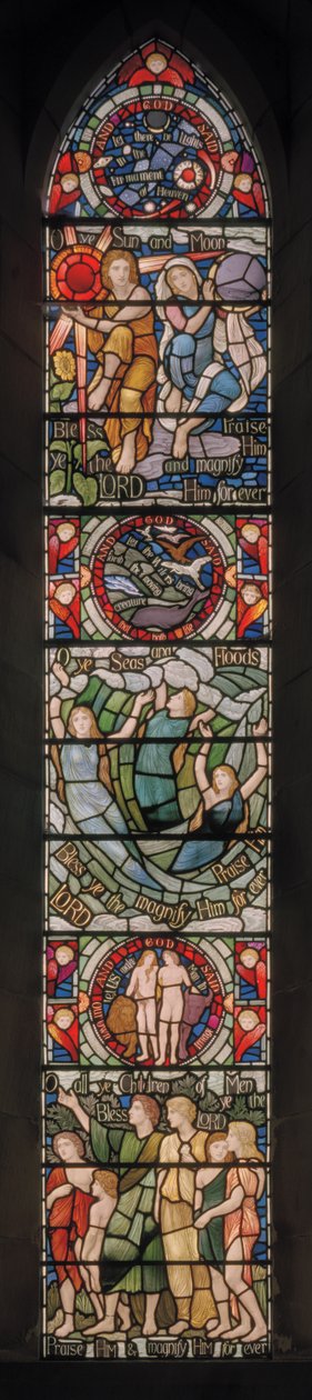 Benedicite fönster, ca 1895 (målat glas) av Henry Holiday