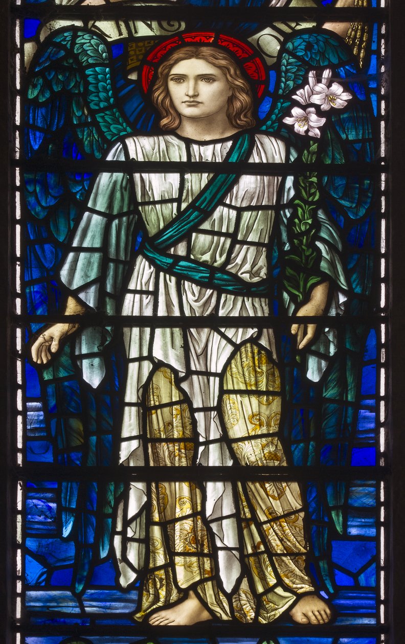 Buckland, St Mary, Lowndes & Drury, Henry Holiday, Ärkeängeln Gabriel, 1918 av Henry Holiday