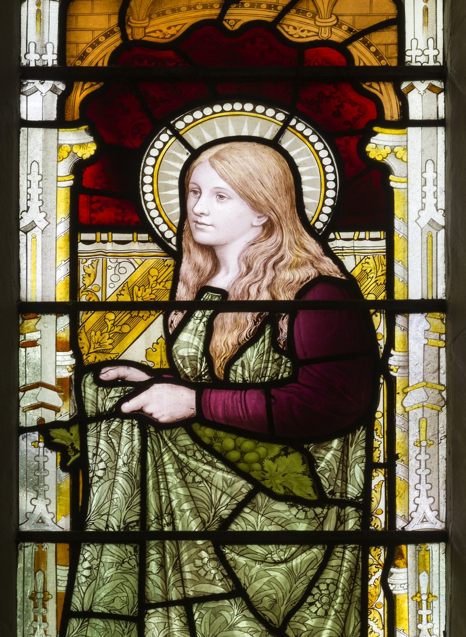 Cambridge, Trinity College, Heaton Butler & Bayne, Henry Holiday, Phoebe, 1870, Phoebe Cookson, anpassad från Carl Almquist av Henry Holiday